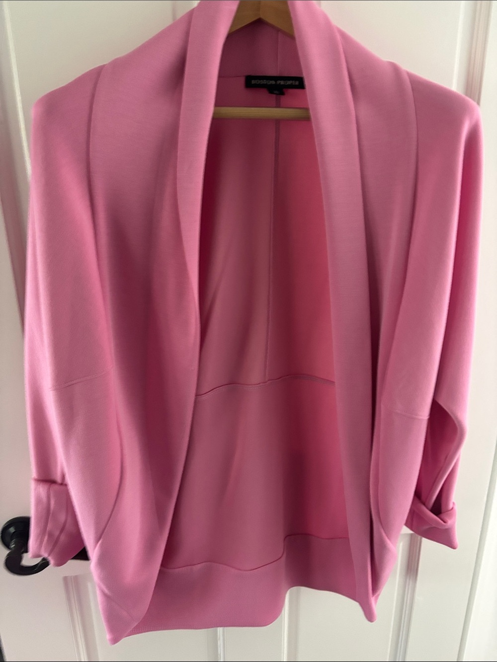 Boston Proper Pink Draped Robe and Drawstring Pants Set - Picture 2 of 7